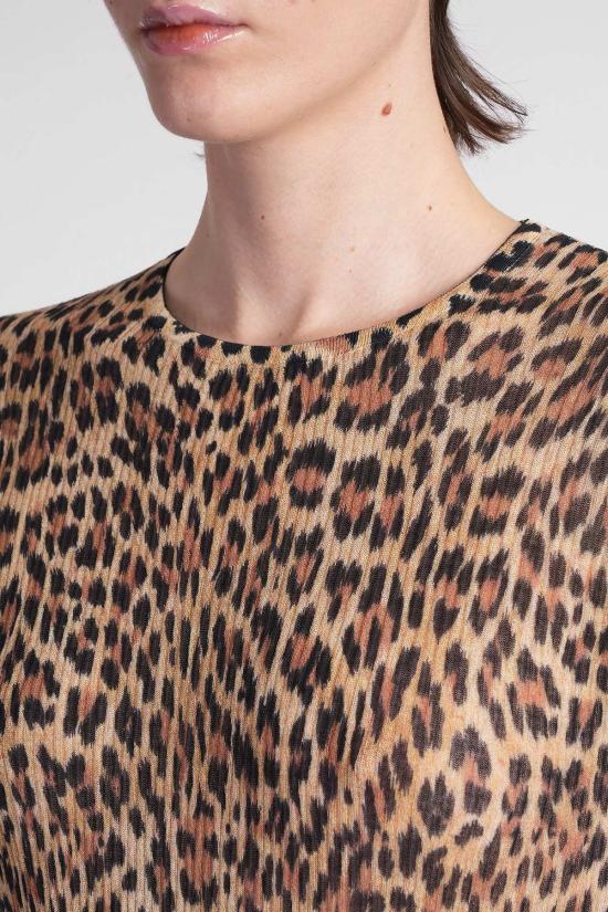  블루마린 롱 원피스 애니멀리어 코튼 드레스 애니멀리어 - BLUMARINE