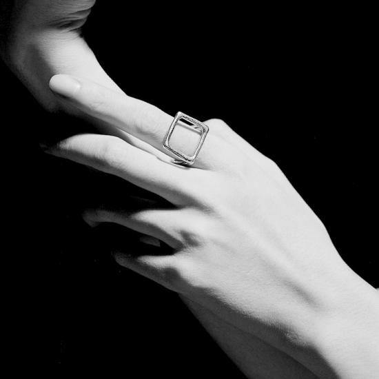  제인 다렌스부르그 반지 제인 다렌스버그 더블 스퀘어 메탈 링 - JANE DARENSBOURG