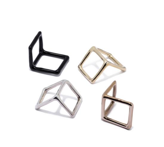  제인 다렌스부르그 반지 제인 다렌스버그 더블 스퀘어 메탈 링