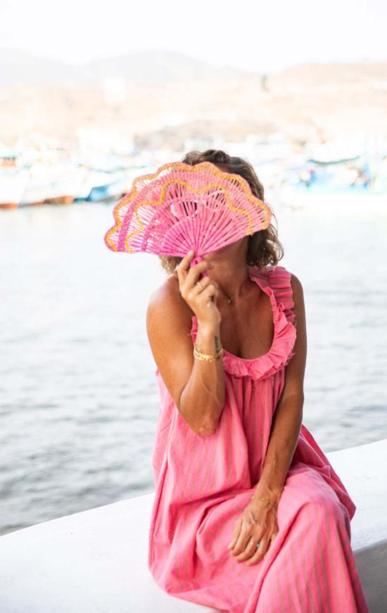  투 롱 원피스 두 개의 러플이 달린 스트라이프 드레스 - TWO