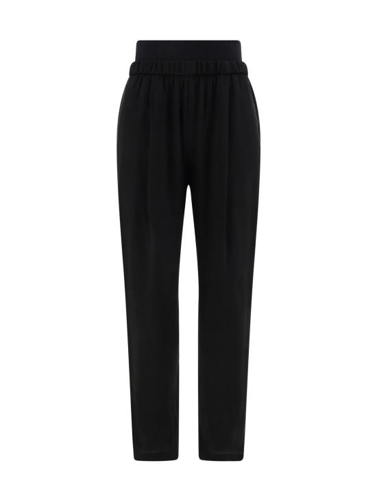  파비아나 필리피 스트레이트 팬츠 블랙 루즈핏 팬츠 (톤온톤 엘라스틱 허리밴드) 825