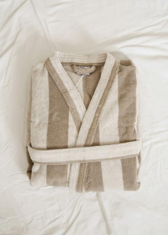  Local Shade 라운지 웨어 로컬 셰이드 심플 스트라이프 테리 소재 목욕가운