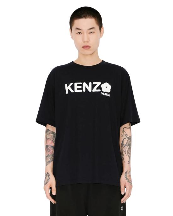  겐조 탑 보케 플라워 2.0 오버사이즈 티셔츠 J 블랙 - KENZO