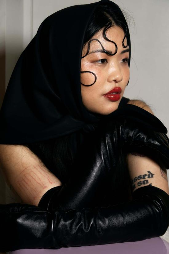  Hozen 머플러/스카프 호젠 바부슈카 스카프 블랙