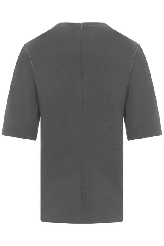  막스마라 반팔 티셔츠 막스 마라 지퍼 디테일 크루넥  블랙 - MAX MARA