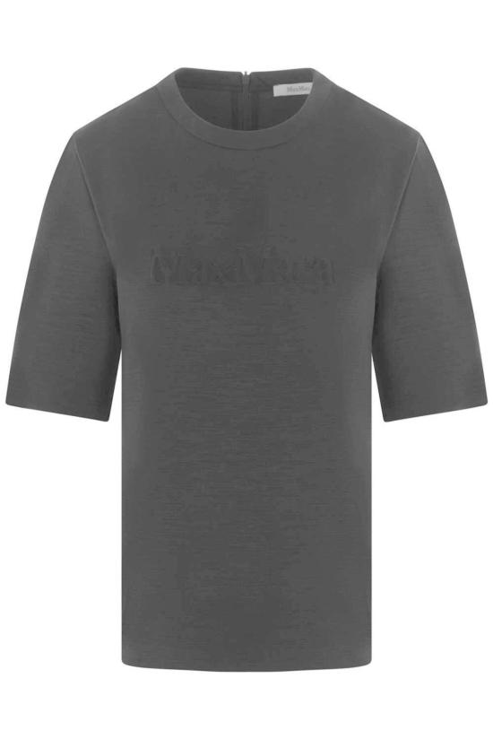  막스마라 반팔 티셔츠 막스 마라 지퍼 디테일 크루넥  블랙