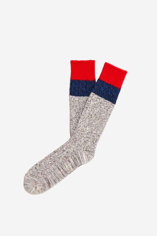  Mr. Gray 스웨터 미스터 그레이 멜란지 케이블 니트 레드/블루