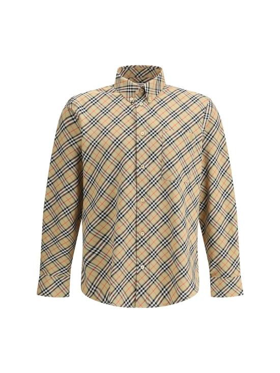  버버리 긴팔 셔츠 아르키비오 체크 셔츠 샌드 Ip 체크
