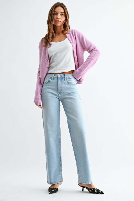  저스트 블랙 데님 데님 팬츠 루즈 스트레이트 진 미디엄 데님 - JUST BLACK DENIM