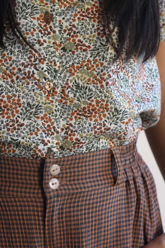  머틀 스트레이트 팬츠 키튼 코퍼 체크 바지 - MYRTLE