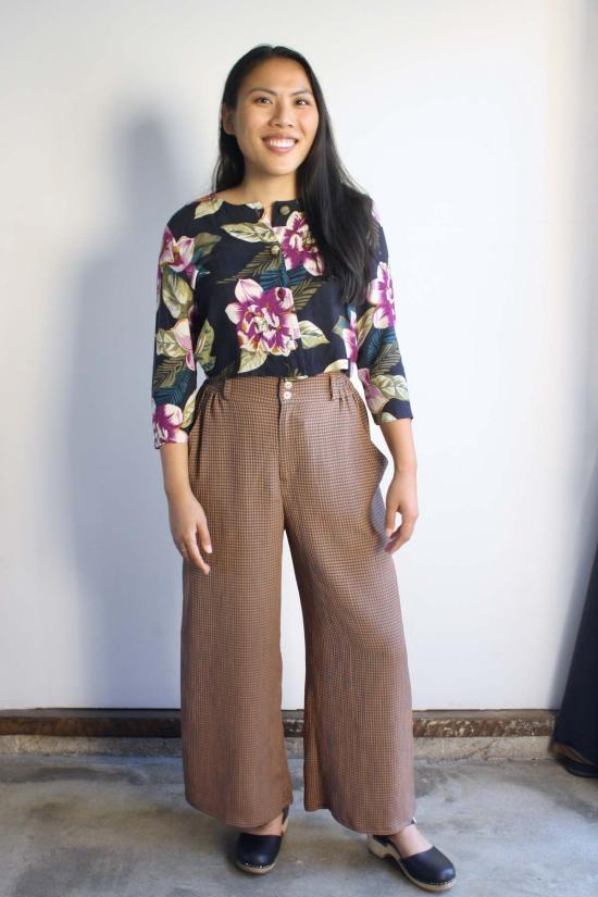  머틀 스트레이트 팬츠 키튼 코퍼 체크 바지