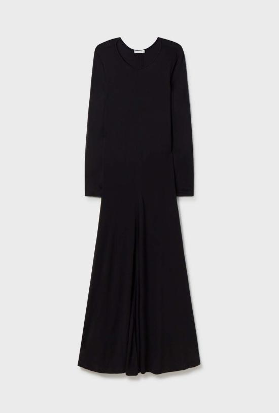  실크 런드리 롱 원피스 저지 모달 컷어웨이 드레스 블랙 - SILK LAUNDRY