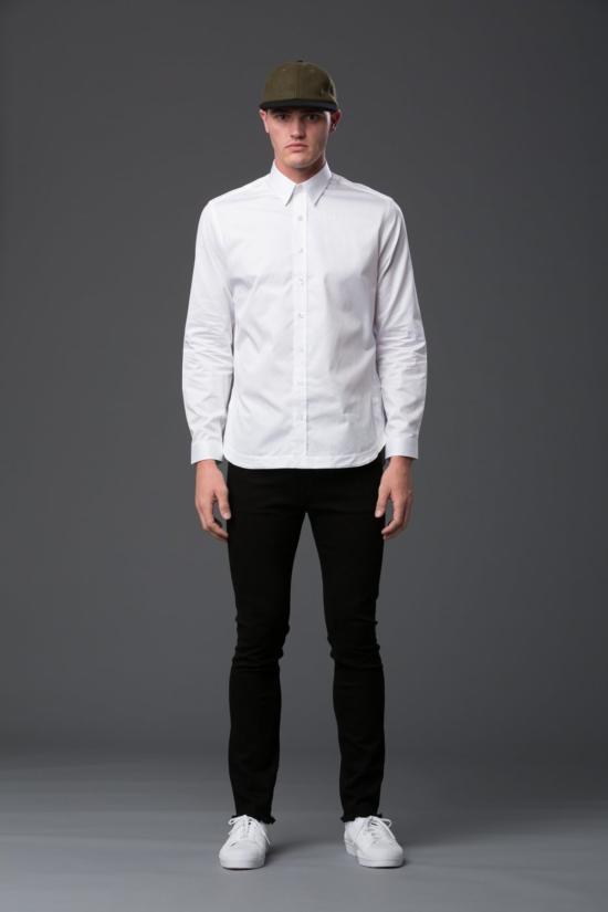  Carlos Campos 긴팔 셔츠 카를로스 캄포스 주름 장식 뒷부분 버튼다운  화이트 - OTHER BRANDS