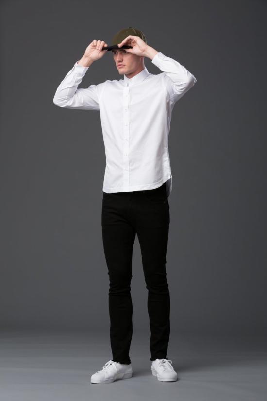  Carlos Campos 긴팔 셔츠 카를로스 캄포스 주름 장식 뒷부분 버튼다운  화이트 - OTHER BRANDS