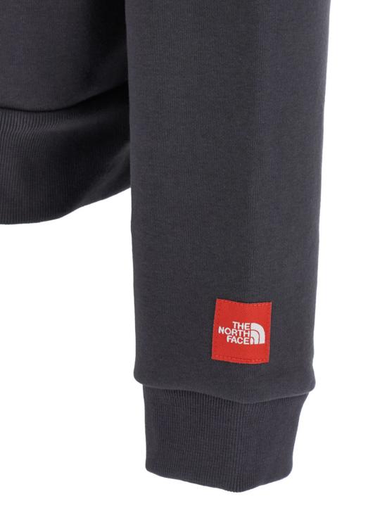  노스페이스 긴팔 티셔츠 후드티 (소매에 로고 있음, 회색) - NORTH FACE