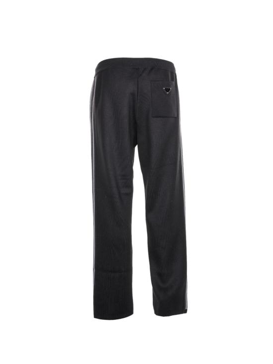  프라다 스트레이트 팬츠 워스티드 울 팬츠 블랙 - PRADA