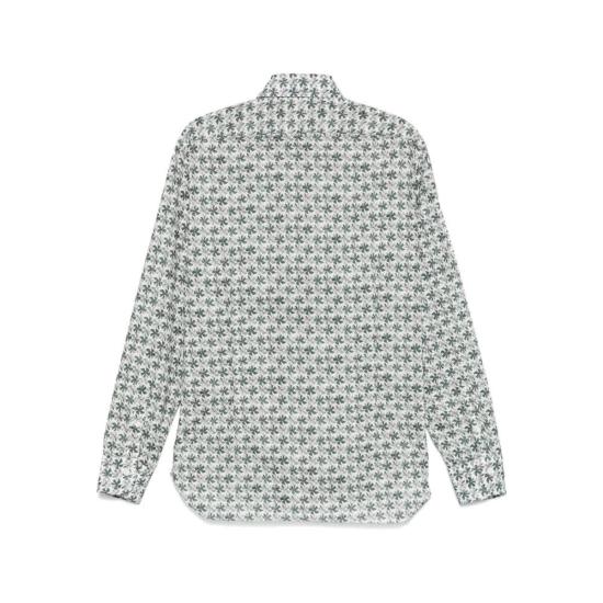  발바 긴팔 셔츠 바르바 나폴리 셔츠 화이트/그린 - BARBA