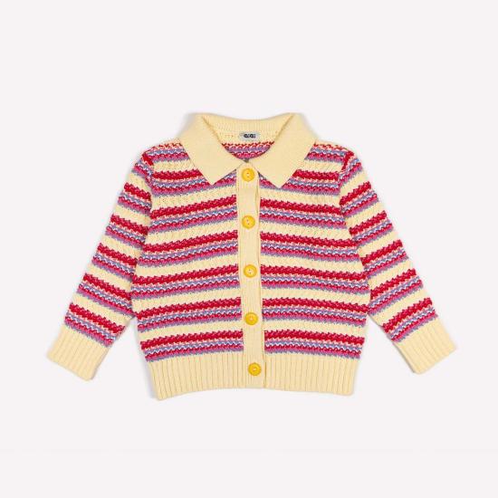  [키즈] gigiknitwear.com 풀오버 키즈 지지 니트웨어 스트라이프 폴로 가디건