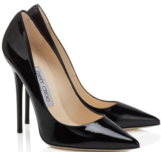  지미추 힐/펌프스 아누크 페이턴트 레더 포인티 토 펌프스 블랙 - JIMMY CHOO