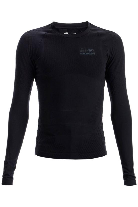  MM6 메종마르지엘라 긴팔 티셔츠 Mm6 메종 마르지엘라 Mm6 X 살로몬 롱 슬리브 써멀 저지 딥 블랙