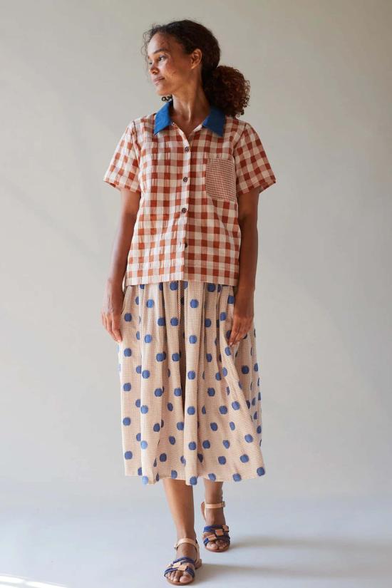  카론 칼라한 미디 스커트 캐론 캘러핸 기아 스커트 코스트 클립 도트 - CARON CALLAHAN