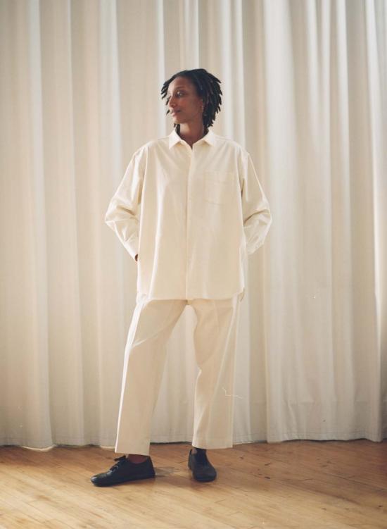  요코 사카모토 스트레이트 팬츠 사카모토 요코 더블 플리츠 팬츠 - YOKO SAKAMOTO