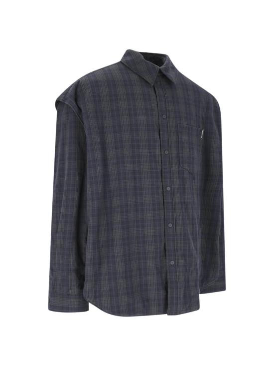  발렌시아가 셔츠 셔츠 (탈착식 소매 포함, 블루) - BALENCIAGA