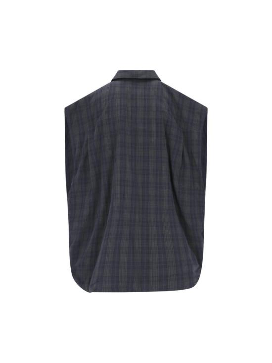  발렌시아가 셔츠 셔츠 (탈착식 소매 포함, 블루) - BALENCIAGA