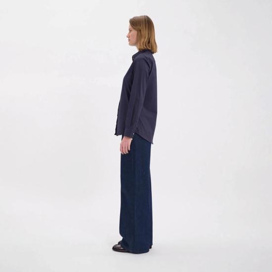  이네스 드 라 프레상쥬 블라우스 Ines De La Fressange 마틴 셔츠 네이비/화이트 - INES DE LA FRESSANGE