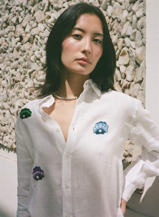  Modern Society 셔츠 현대 사회 그녀는 해변에서 조개껍데기를 판다 셔츠