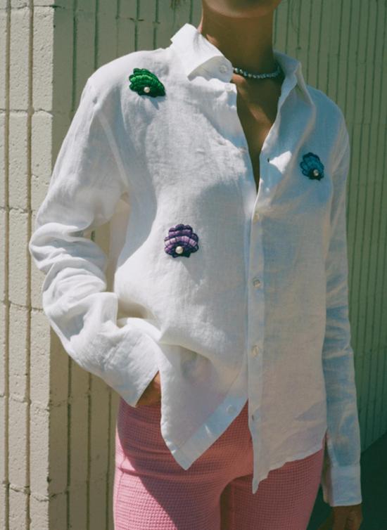  Modern Society 셔츠 현대 사회 그녀는 해변에서 조개껍데기를 판다 셔츠 - MODERN SOCIETY