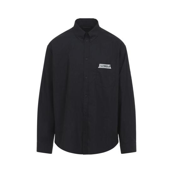  발렌시아가 긴팔 셔츠 L 사이즈 라지핏 셔츠 블랙 - BALENCIAGA