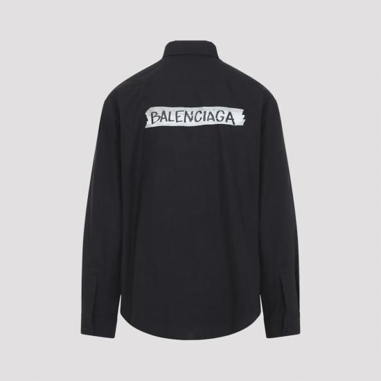  발렌시아가 긴팔 셔츠 L 사이즈 라지핏 셔츠 블랙 - BALENCIAGA