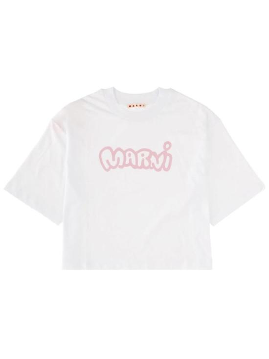  마르니 반팔 티셔츠 로고 티셔츠 (화이트)