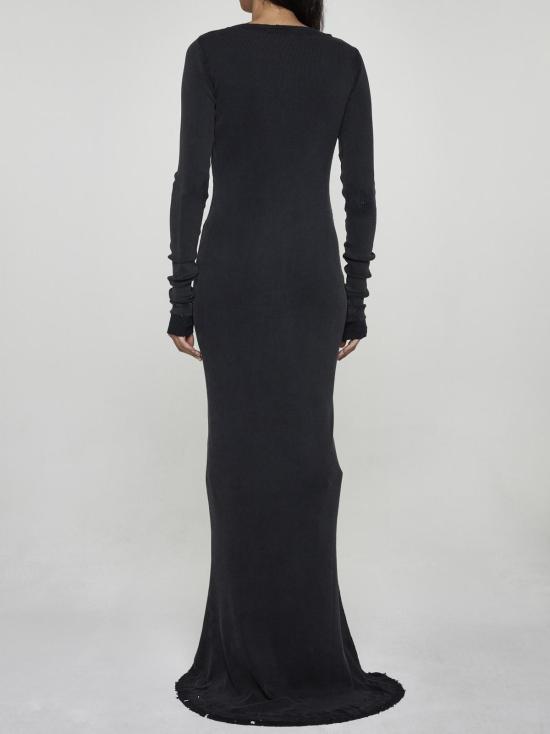  발렌시아가 롱 원피스 코튼 맥시 드레스 블랙 - BALENCIAGA