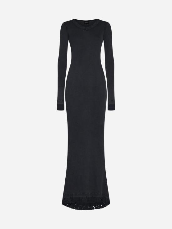  발렌시아가 롱 원피스 코튼 맥시 드레스 블랙