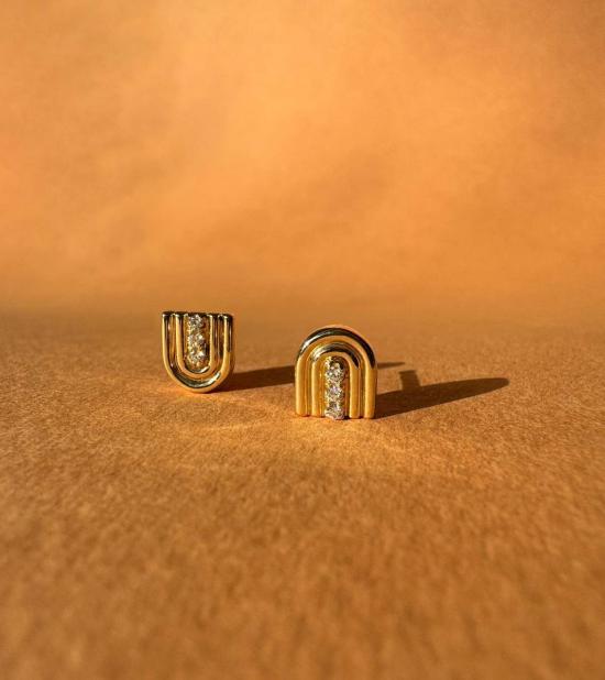  케이시 페레즈 이어링 노바 스터드 귀걸이 14K 옐로우 골드 - CASEY PEREZ