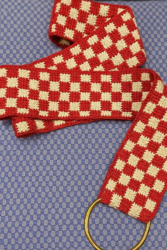  Yesaet 와이드 벨트 예사엣 체크 크로셰 - YESAET