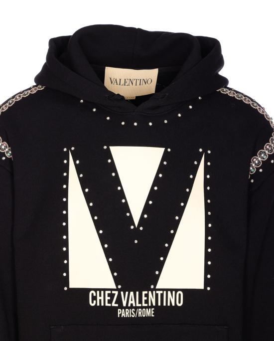  발렌티노 가라바니 긴팔 티셔츠 Valentino Garavani Chez Valentino 로고 후디 - VALENTINO GARAVANI