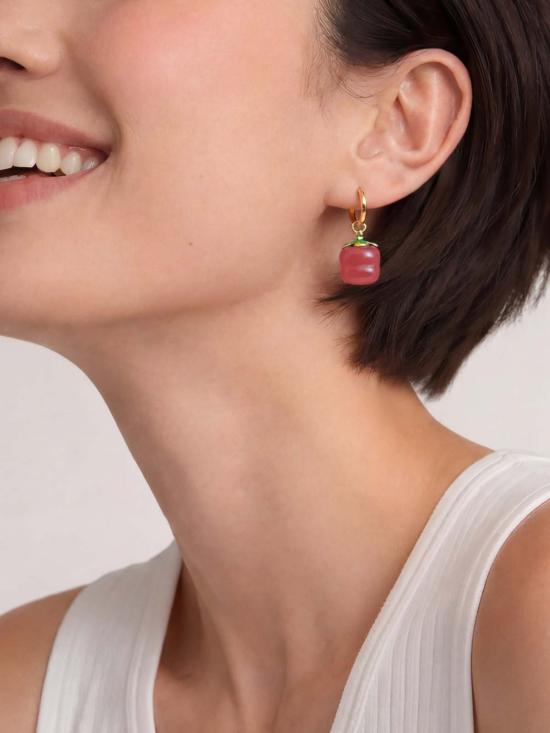  세레 이어링 세리 하베스트 제이드 스톤 참 귀걸이 감색 - SEREE