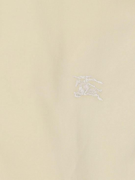  버버리 반팔 셔츠 로고 자수 반팔 포플린 셔츠 (녹색) - BURBERRY