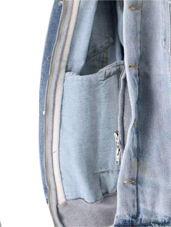  발렌시아가 데님 자켓 데님 스웨트셔츠 재킷 라이트 블루 - BALENCIAGA