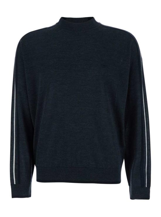  엠포리오 아르마니 스웨터 다크 그레이 크루넥  (스트라이프 디테일)