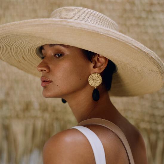  크레시오니 이어링 Crescioni Terra 귀걸이 야자/뼈 유리 - CRESCIONI