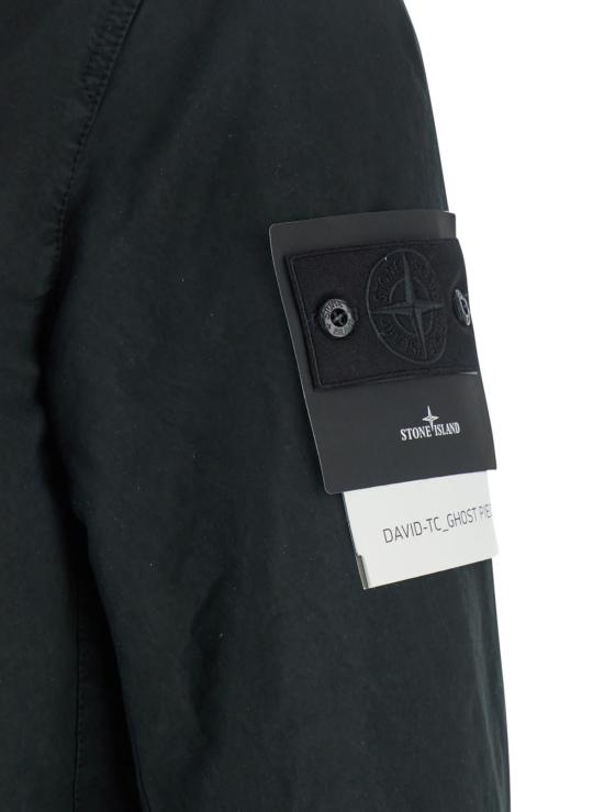  스톤 아일랜드 자켓 블랙 재킷 (노치드 리버스, 테크 패브릭 소재) 블랙 - STONE ISLAND