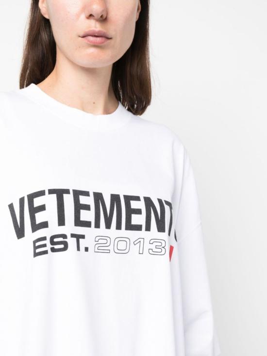  베트멍 반팔 티셔츠 로고 코튼 티셔츠 화이트 - VETEMENTS