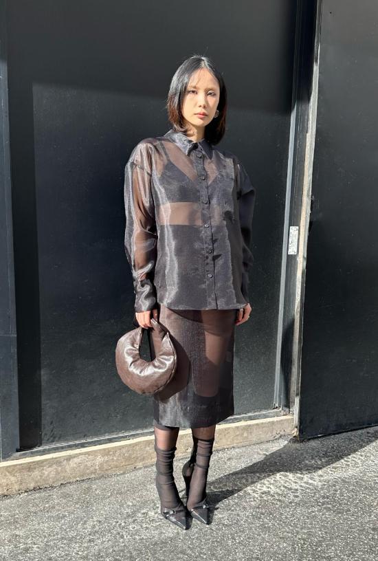  SAEMDI 블라우스 샘디 오버사이즈 오간자 셔츠 - OTHER BRANDS