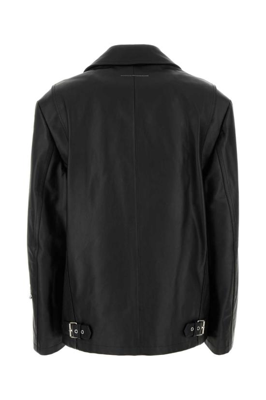  MM6 메종마르지엘라 자켓 Mm6 메종 마르지엘라 블랙 가죽 재킷 - MM6 MAISON MARGIELA