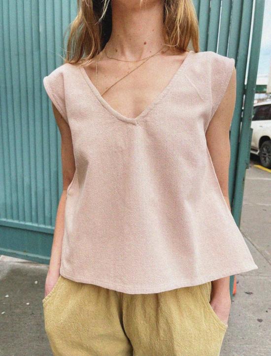  PO-EM 민소매 티셔츠 포엠 핸드룸 블라우스 탱크 뉴문 블랙 - PO EM