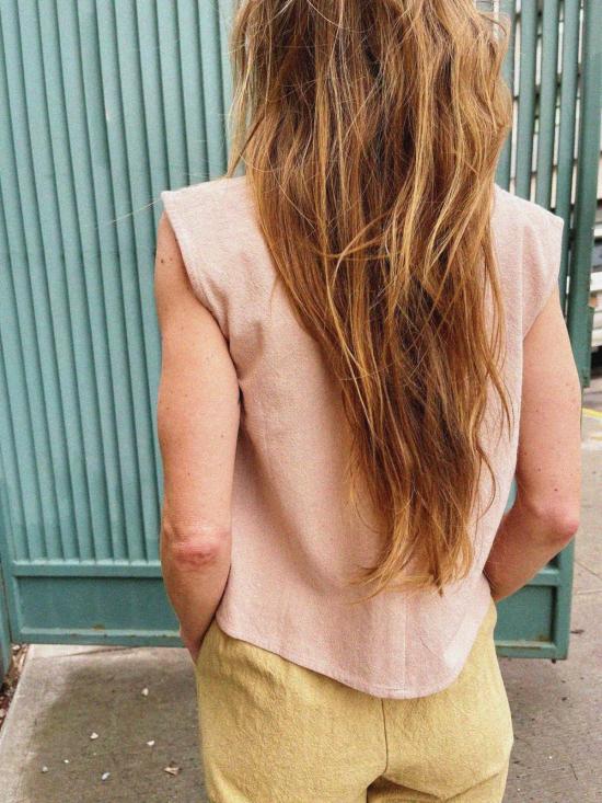  PO-EM 민소매 티셔츠 포엠 핸드룸 블라우스 탱크 뉴문 블랙 - PO EM